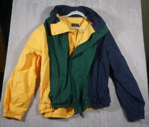 Vintage Trader Bay Jacket Windbreaker Zip Colorful Green Yellow Sz Men L/XL - Picture 1 of 8