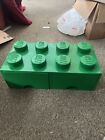 Tiroir en briques LEGO, 8 boutons, 2 tiroirs, boîte de rangement empilable, vert foncé