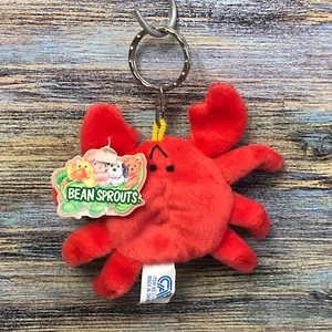 Schlüsselanhänger Bohnensprossen Plüschtiere "Kralle" Krabbe mit Etikett - Bild 1 von 6