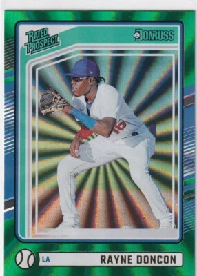 2024 Panini Donruss - Rated Prospects Rayne Doncon #141 Liberty (RC) Green Laser - Image 1 of 2