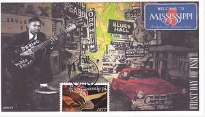 JVC CACHETS -2017 MISSISSIPPI STATEHOOD COPERTINA PRIMO GIORNO STILE FDC #3 MUSICA BLUES - Foto 1 di 1