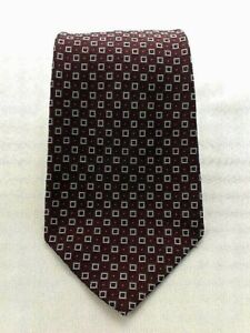 Polo Ralph Lauren Red Navy Blue Square Dots Classic Mens 100% Silk Neck Tie 