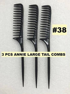 3PCS ANNIE LARGE TAIL COMB #38 WIDE TOOTH COMB WITH LARGE RAT TAIL PLASTIC COMB - Picture 1 of 4