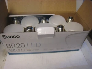 10 pack of Sunco BR20 LED 7W = 50 550 lumens 2700K standard base dimmable - Picture 1 of 6