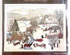 "Vintage Paragon Oma Moses Crewel Steptery Kit A FROSTY DAY 20"" x 16"