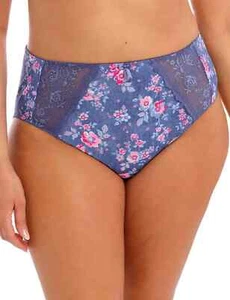 Elomi Morgan Brief 2XL 18 20 Blue Denim Floral High Leg Waist Full Knickers 4116 - Picture 1 of 12