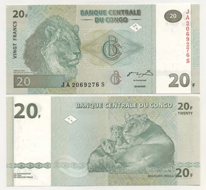 Congo Dem. Impresora sin circular P. 20 francos 30-6-2003 Pick 94 UNC HDM - Imagen 1 de 2