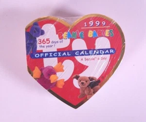 1999 Ty Beanie Babies Baby Official 365 Day Heart Desk Calendar A Beanie A Day! - Picture 1 of 5