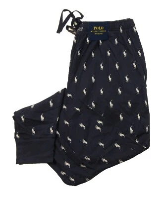 Pantalones de chándal Polo Ralph Lauren para hombre grandes y altos azul marino tejido con pony para dormir Foto 1 de 4