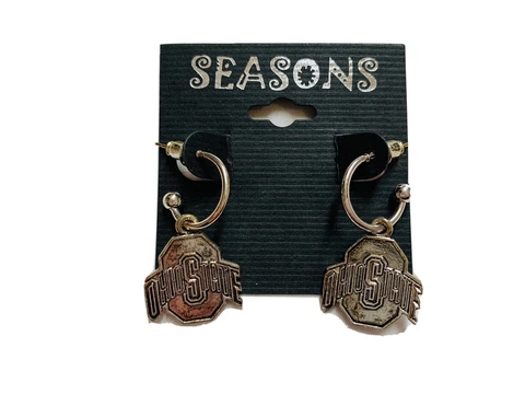 Ohio State Buckeyes Seasons Silver OSU Earrings Cover