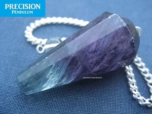 Solid Purple Banded Fluorite 12-Faceted Crystal Gemstone Precision Pendulum - Picture 1 of 4
