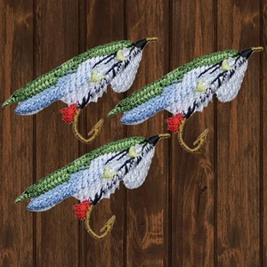 Small Fly Fishing Lure Embroidered Patch — 3-Pack — Iron On - Picture 1 of 1