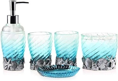 Decoración Baño con Estrella de Mar y Concha de Mar, Juego Decorativo Tocador Incluye... Foto 1 de 4