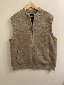 Pendleton Men’s Size XL Brown Shetland Wool Full Zip Vest - Picture 1 of 20