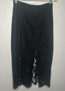 NWT NEW Chaser Black Lace Midi Skirt with Side Slit Size Medium Festival - Picture 1 of 9