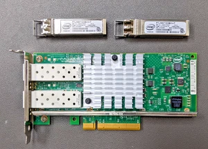 Dell 0VFVGR Intel X520‑DA2 10GbE Dual‑Port NIC Low Profile with 2× FTLF8529P4BCV - Picture 1 of 5