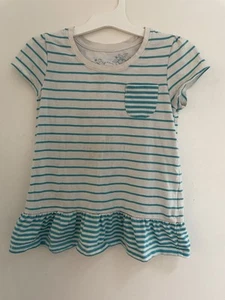 Arizona Jean Company Kids Girls Striped Cotton Short Sleeve Peplum Top White L 6 - Picture 1 of 6