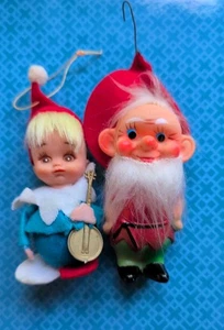 2 abrazaderas de rodilla de fieltro de goma vintage de 4" para elfos de Navidad Pixies adorno elfo🎄 - Imagen 1 de 5