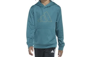 adidas Boys 3 Stripe Legacy Teal Hoodie Size XS (7) Brand New‼️ - Picture 1 of 6