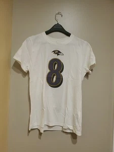 Baltimore Ravens NFL Fanatics Classic White Lamar Jackson #8 Size M T-Shirt - Picture 1 of 2