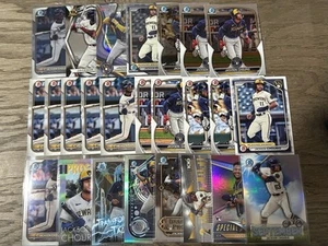 Jackson Chourio Lotto 25 Carte Bowman, Bowman Cromo Brewers Inserti Rifrattore - Foto 1 di 1
