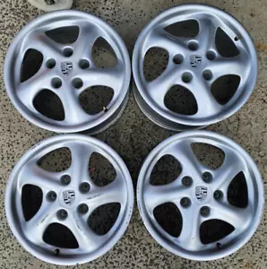 4x 17" Genuine Porsche 996 Oem Wheels Staggered Suit 996- 17x7/8.5 5/130 55P - Picture 1 of 9