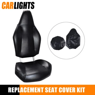 Leather Seat Cover Kit Fit For 08+ Polaris RZR 570 800 900 Black Replacement New - Изображение 1 из 4