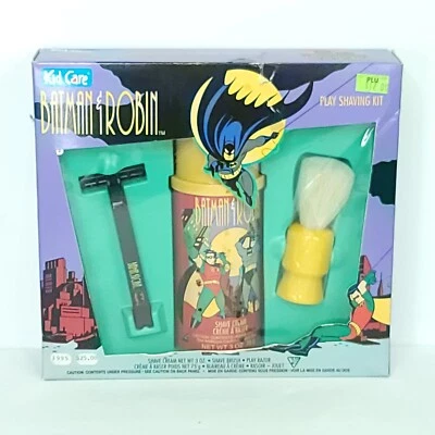 Batman Play Shaving Kit Set Shaving Cream Razor Original Box 1991 DC Comics NEW Foto 1 de 4