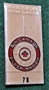 1978 AIR CANADA SILVER BROOM World Curling Championship Winnipeg Lapel Pin  - Picture 1 of 5
