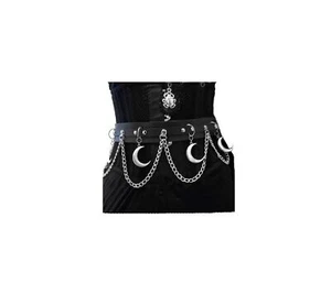 Moon Belt with Leather Goth Rave Fashion Harness Party Halloween for Women Girl - Picture 1 of 6