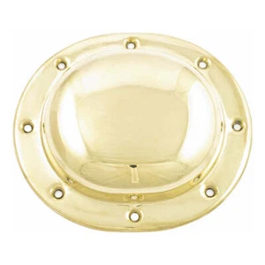 Paughco Motorcycle Motorbike Derby Cover Plain Solid Brass For 36-64 B.T. NU - Picture 1 of 2