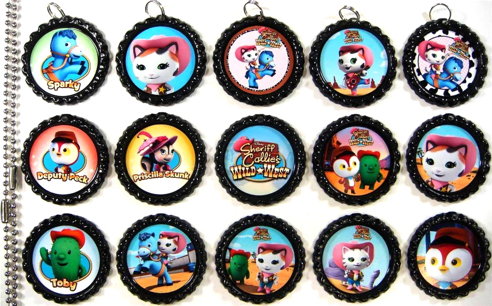 Juego de 15 collares planos negros Sheriff Callie 01 Foto 1 de 1