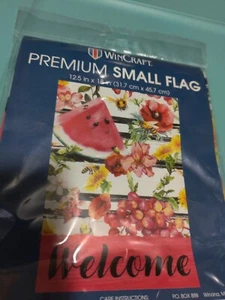 WELCOME Watermelon Floral Small Flag -12.5IN X 18 IN BRAND NEW WINCRAFT - Picture 1 of 3
