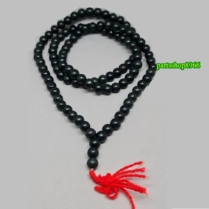 Amulet Rosary Praying Black Jade 108 Beads 10mm. Gemstone Mala Meditation Thai - Picture 1 of 6