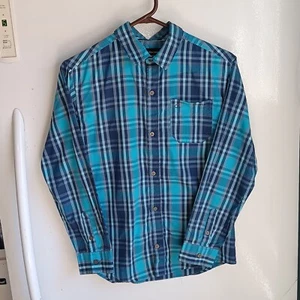 Calvin Klein Jeans Blue Plaid Long Sleeve Button Down Youth L 14/16 Shirt C8 - Picture 1 of 5