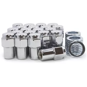 25 Lug Nuts 12x1.5 Chrome Flat Top Mag .75 Shank Standard Washers - Picture 1 of 2