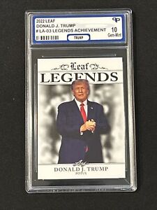 2022 Leaf Legends #LA-03 Donald Trump POTUS Graded By PPG 10