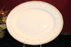 Lenox TERRACE ROSE 13" OVAL PLATTER Brand New with tags USA ivory color gold rim - Picture 1 of 1