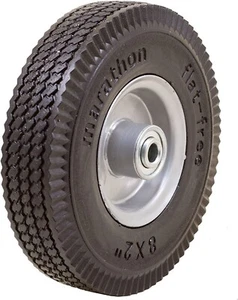 Marathon 8x2" Flat Free, Hand Truck / All Purpose Utility Tire on Wheel, 2.375" - Picture 1 of 3