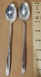 Pair Towle Supreme Cutlery Ultra 18/8 Stainless Flatware Long Teaspoon 7 1/2" - Picture 1 of 3