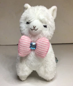 Amuse AlPacasso Llama Alpaca Stuffed Plush White Eyes Closed Striped Bow Tie - Picture 1 of 12