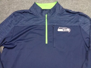 Chaqueta pulóver Fanatics Seattle Seahawks para hombre L azul 1/4 cremallera nueva con etiquetas - Imagen 1 de 9
