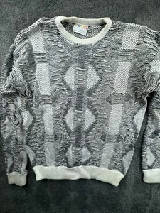 Coogi Small Black White Sweater Pullover Cotton Australia Long Sleeve Designer - Picture 1 of 18