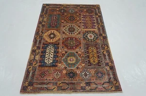 3 x 5 ft Brown Samarkand Afghan Hand Knotted Wool Tribal Area Rug - Picture 1 of 15