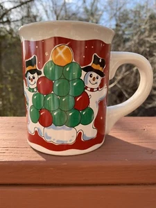 Pupazzo di neve natalizio e albero di Natale caffè tè cioccolata calda tazza Natale - Foto 1 di 6