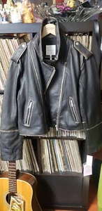 Avec Les Filles Asymmetric Leather Moto Jacket - Picture 1 of 9