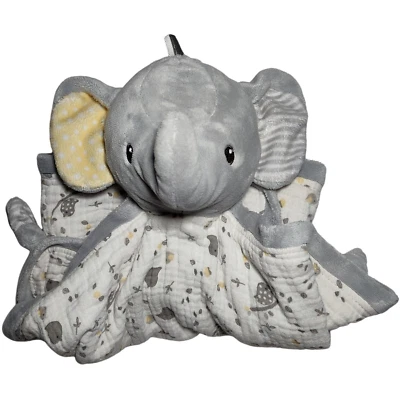 Manta de seguridad Douglas Baby 24" muselina elefante Lovey Bird gris nudo blanco Foto 1 de 4