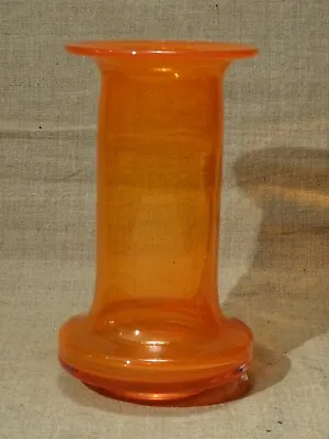 Vase En Verre Orange  Vintage 60's 70's    Ht 20,7 Cm • 15€