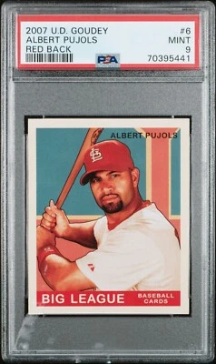 2007 Upper Deck Goudey #6 Albert Pujols Red Back PSA 9  POP 5 - Image 1 of 2