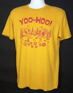 Camiseta Disney Para Hombre L Manga Corta Algodón Amarillo 'Yoo-Hoo' Gráfico Mickey Minnie - Imagen 1 de 8